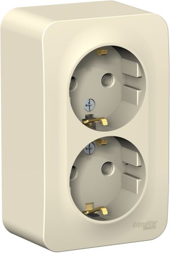 Розетка с заземлением накладная Systeme Electric Blanca 2-м. молочный картинка